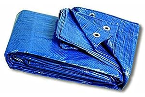 AGRITRADE AK BLUE TARP SHEET Tarpaulin Camping Fishing Gardening Strengthened Waterproof Heavy Duty 60 g/sm Universal Multipurpose Premium Quality Tarp Cover Agricultural (2 x 3 m / 7' x 10')