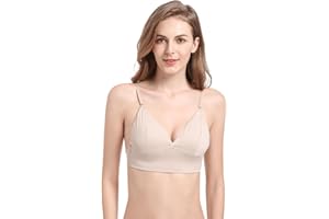BKEPDY Soutien Gorge Femme Dos Nu Invisible Sexy Soutien Gorge sans Armature Femme en V Brassiere Bas du Dos Convertible en Soutien-Gorge Taille Basse pour Femmes