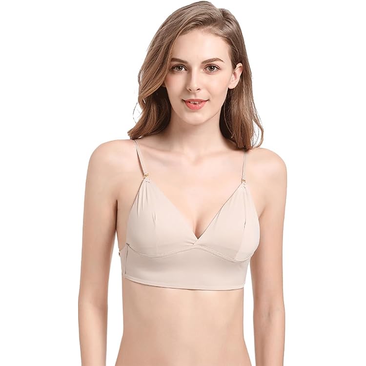 Soutien-gorge Sans Armatures Vancavoo - Sans Coutures Push-up Col V, Nylon-élasthanne
