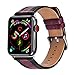 Produktbild Happysdh Armband für Apple Watch Series 4/3/2/1 42mm, Smartwatch Zubehör Rindsleder Uhrenarmband Ersatzarmband Armbänder Smartwatch für Männer Frauen