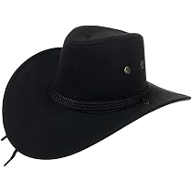 UwantC Mens Faux Felt Western Cowboy 
