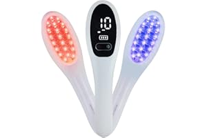 KTS Peigne pour la repousse des cheveux avec lumière rouge et bleue, thérapie par la lumière rouge pour le soin des cheveux et l'activation des follicules, peigne anti-chute pour hommes et femmes
