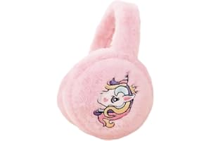 INSZKOOS Paraorecchie invernali per bambini con unicorno, 4-12 anni, in peluche, antivento, freddo, protezione per le orecchie, in morbido pile caldo, per ragazzi e ragazze