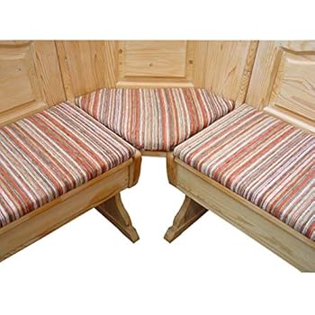 3-teilige Eckbankauflage Landhausstil - Hirsch Motiv In Rot 100cm