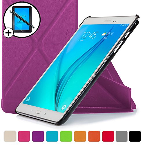 Forefront Cases® Neue Origami Leder Hülle / Tasche / Case / Cover für Samsung Galaxy Tab A 9.7 SM-T550 (Mai 2015) - Rundum-Geräteschutz und intelligente Auto-Sleep-Wake-Funktion mit 3-JAHRES-GARANTIE VON FOREFRONT CASES - inkl. Eingabestift und Displayschutz