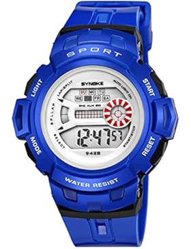 Fulltime SYNOKE Multifunktions 30M wasserdichte Uhr LED Digital Double Action Watch (Blau)