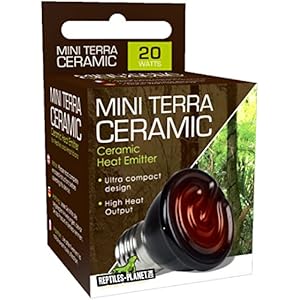 Reptiles Planet Wärmelampe für Reptilien, Mini Terrarien, Keramik, 20 W