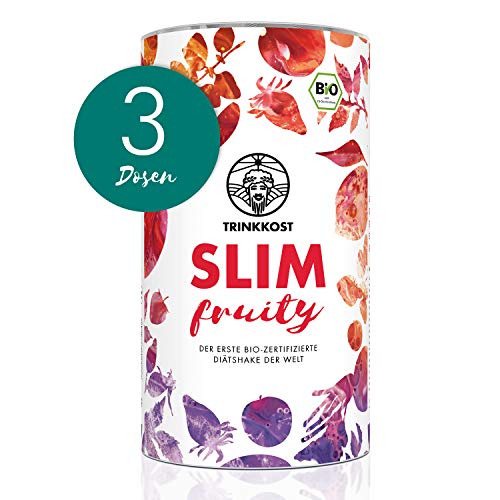 TRINKKOST SLIM 3 Dosen - Erster Bio Diät-Shake der Welt der auch noch gut schmeckt - Bekannt aus dem TV -Abnehmen war noch nie leckerer - fruchtig kalorienarm gesund sättigend als Mahlzeitenersatz