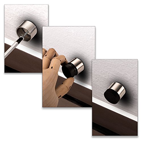 SO-TECH® Türstopper TOPPER echt Edelstahl Ø 30 mm Wandabstand 90 mm Wandtürstopper - 5