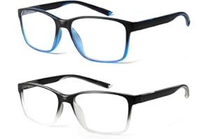 COJWIS Lesebrille Herren 2er Pack mit Blaulichtfilter Brille Lesehilfe Federscharniere Computerbrille Blaulicht Herren Lesebrille