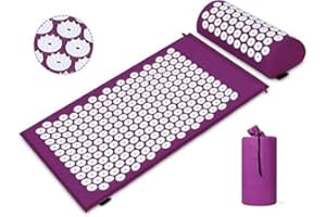 WADIDI Akupressur Set,Akupressurmatte mit Kissen gegen Nacken und Rückenschmerzen,Magnetfeldtherapie und Akupressur zur mit einer Tragetasche,Akupressur Massagematte ideal für Frauen und Männer geeignet