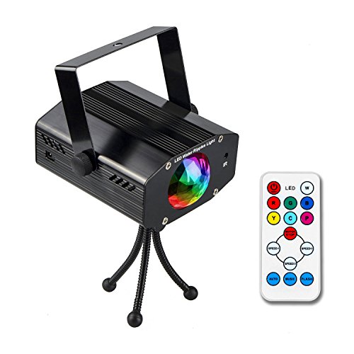 Preisvergleich Produktbild [Aktualisierung] LED DiscoLicht Partylicht Nacht Lichter - Spriak 9 Watt 14 Farbwechsel LED Disco Projektor Licht mit Stroboskop, Farbwechsler und Fernbedienung als Effekt Beleuchtung für Partys, Hochzeiten, Shows, als Weihnachtsbeleuchtung, Bühnenbeleuchtung und zur Dekoration. Mit speziellem Welleneffekt (schwarz)