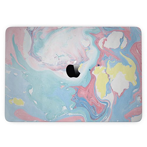 GADGETS WRAP Apple MacBook Pro Retina 13 inch Printed Skin for Top Only - MARBLEIZED Swirling Cotton Candy