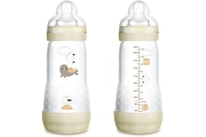 MAM Anti-Colic A154 Collection Colours of Nature, matt yta, patenterad anti-kolik nappflaska, 3-pack ultramjuk SkinsoftTM silikon napp baby från 4 månader, 320 ml neutral