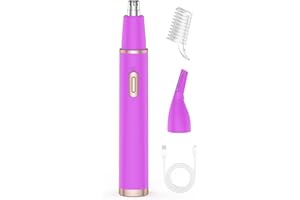 SHOBES Nasenhaartrimmer 2 in 1 Professioneller schmerzfreier Augenbrauen- und Gesichtshaartrimmer IPX7 Wasserdichte für Männer und Frauen (Lila)