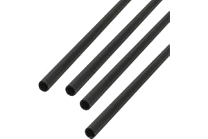 Ohamtes 4Pcs OD 4mm ID 3mm Carbon Fiber Tube, Hollow Frosted Tube Length 200mm, Used for Kite, Remote Control Aircraft, DIY Article Frame or Support Rod