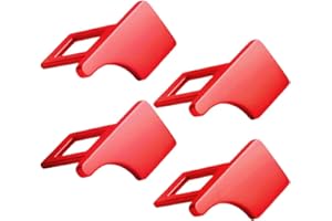MPQDFG Auto Sicherheitsgurt 4 Stück Clip Auto Sicherheitsgurt Adapter Gurt Alarm Stopper Sicherheitsgurt Schnalle Clip Sicherheitsgurt Clip für Die Meisten PKW und LKW Autoteile (Rot)