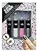 S&S 4pk Playful Platinum Textured Nail Varnish + Nail Art Sticks (Hologram Glitter, Nail Gems + Fine Glitter) Gift set