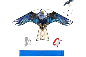 Touch the sky Cometa de Asustando Pájaro Halcón para Jardín, Granja y Campo. Efectivo para Control de Aves y Proteger Cultivos, Añadir 30m de Línea de Cometa, Múltiples Usos. (Sin Poste)