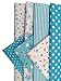 Produktbild 7pcs Stoffpaket 100% Baumwollstoff Patchwork Bedruckt Stoff zum Nähen Stoffreste 50 x 50cm für Kinder DIY Handwerk Scrapbook Quilten Blau