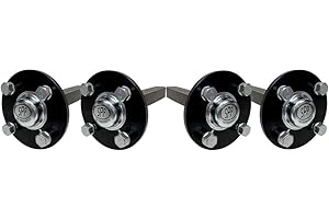 ‎PARNELLS Parnells - 2 Pairs - Hub and Stub Axle - 4 x M12 Bolts, 100mm PCD, 40 x 40mm, 125mm Long, 128.7Km/H, 900kg per Pair - For Quad ATV Trailer, Ride On Mower, Hay Turner, Hay Bobs