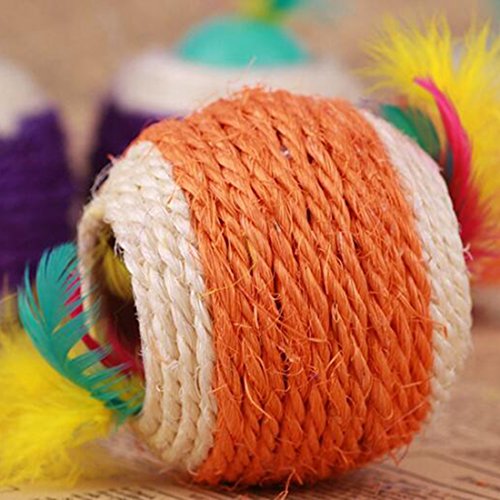 Funny-Pet-Products-Scratch-Sisal-Ball-Dual-Holes-With-Feather-Pet-Cat-Dog-Toys