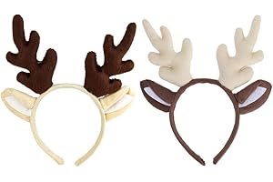 Amosfun 2 StüCk Rentier Geweih Haarreif FüR Weihnachten Kinder KostüM Haarschmuck Party Festival Deko Accessoire