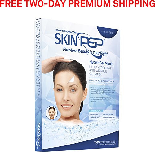 SkinPep Hydro Gel Mask (5 sheets) - Snail + EGF + Antioxidants + Hyaluronic Acid + Ultra Hydrating Anti Wrinkle Gel Mask - SkinPep Best Choice For Premium Quality Hydro Gel Mask