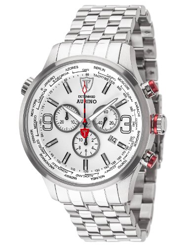 DETOMASO AURINO Chronograph Silver/White DT1061-D DETOMASO AURINO Chronograph Silver/White DT1061-D