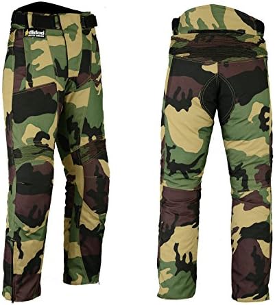 Hilbro New Mens Camo Motorbike Motorcycle Pants Armoured Waterproof Textile Trousers 32
