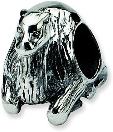 Sterling Silver Polished Antique finish Reflections Sitting Camel Bead Charm