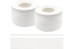 Anvin 2 Rollen natürliches Bast-Papierband, matte Bindfaden, Bastband, dekorative Schnur für Festivals, Geschenkverpackungen, Basteln und Heimwerken, 0,6 cm breit x 100 m pro Rolle (weiß)