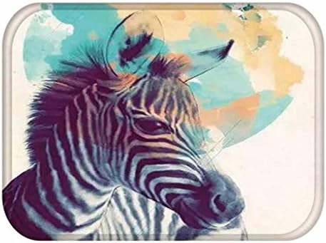 KKY-ENTER Modern Minimalist 3D Stereo Zebra Pattern Printing Carpet Kitchen Absorbent Non-slip Mat Bathroom Non-slip Mat, 40 * 60 Cm