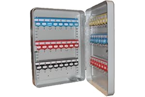 MELSMETALL Schlüsselkasten 370x280x80mm, 48 Haken inkl. Schlüsselanhänger