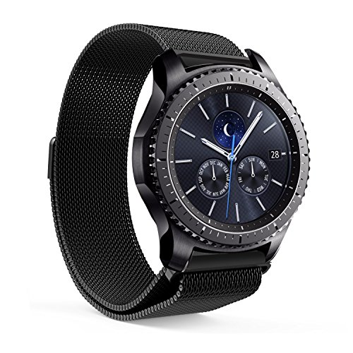 EloBeth für Samsung Gear S3 Frontier / Classic Watch Armband - Leder Sportarmband Uhr Band Strap Erstatzband Uhrenarmband für Samsung Gear S3 Classic/Frontier Samrtwatch,(Nicht für Gear S2 Classic)