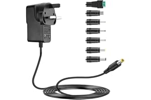 BSWL 2A 5V Power Supply,Universal Power Adapter AC Adapter 100-240V 50 60hz with 7 Tips DC Power Supply AC Charger for LED Strip Lights,CCTV Cameras, TV Box,Router,Speakers,HUB,Android Tablet
