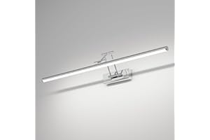 Klighten LED Lámpara de Espejo LED 70cm, Lámpara de Espejo 24W 1650 LM,Lamparas Espejo Giratorias para Baño IP44,Aplique de Espejo de Baño, Blanco Frio 5500K, Chrome