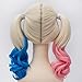 EDAY 45cm Suicide Squad Harley Quinn Cosplay Wig Lolita Curly Pigtail Hair, Pink + Blue