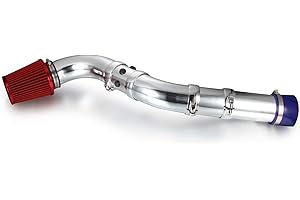 Madlife Garage 3"76mm Universal Performance Cold Air Filter Feed Induction Intake Pipe Hose Kit(Red)