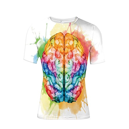 Camiseta con cerebro colorido