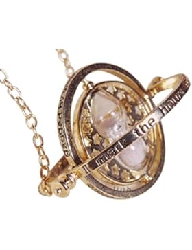 H&H UK Time Turner Necklace Wizardry Falcoa Horcrux Hourglass Pendant In Velvet Pouch