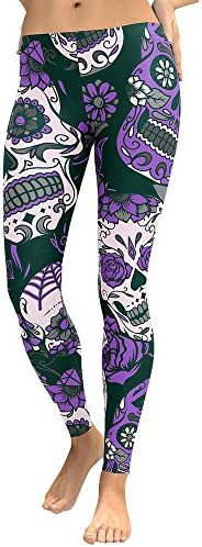 LILICAT Women Leggings Ladies Pants Women High Waist Gym Yoga Running Fitness Leggings Pants Workout Clothes Skeleton Print Leggings Fashion (Purple, Size:S)