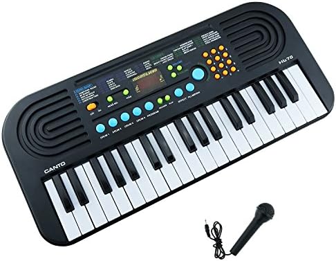 Kids Music Piano Keyboard,Sanmersen 37 Keys Portable Electronic Keyboard Piano with Microphones Multi-function Children Educational Toy