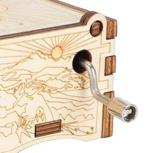 Carving Crafts 2.2 x 0.7In Musical Box Gifts, Vintage Crafts Wooden Music Box, DIY Music Box for Kids Birthday/Christmas/Holiday Home Decoration