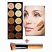 VALUE MAKERS Ultra 10 Colour Cream Contour Kit - Contour Palette - Contouring Kits - Makeup Cream Contour Palette - Professional Make Up Foundation Palette - Cosmetics Tool Palette - Blemish Concealer Palette + Make Up Powder Blusher Foundation Brush Free (10 Color+Brush)