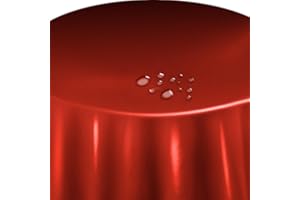 ‎DECOHOMETEXTIL HEIMTEXTILMANUFAKTUR Lacktischdecke Tischdecke Wachstuch Wachstischdecke Rund Oval Größe und Farbe wählbar Rot Rund 100 cm abwaschbare Gartentischdecke