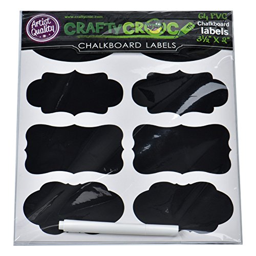 80 Kitchen Labels, Aufkleber für Gewürzgläser & Marmeladen Label zum Beschriften Tafelfolien Sticker Glas Schwarz Aufkleber mit Stift - 4
