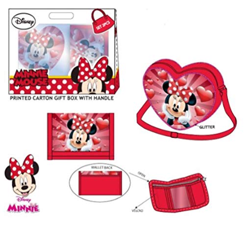 Preisvergleich Produktbild Disney Minnie Mouse Geldbörse + Tasche Geschenk-Set