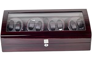 XTELARY Remontoir Automatique pour 8 Montres avec 9 Compartiments de Rangement flexibles, Boîte à Montre Remontoir de Montre Mécanique Automatique Classic Watch Winder