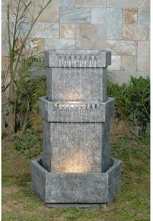 Large Granite 3 Level Hexegon Water Feature